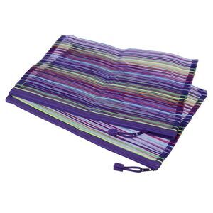 6pcs Mesh Zipper Pouch A4 Document File Bags Colorful Storage Organizer Purple